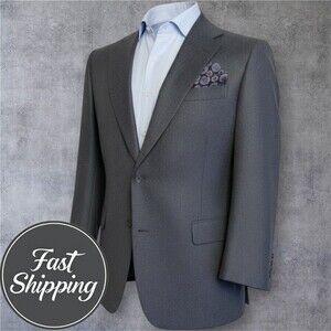 HART SCHAFFNER MARX Mens Blazer Sport Coat Two Button Jacket 42R WOOL Gray